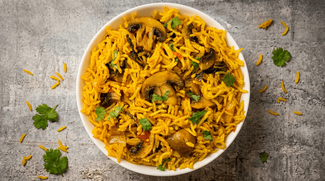Mushroom Biryani.